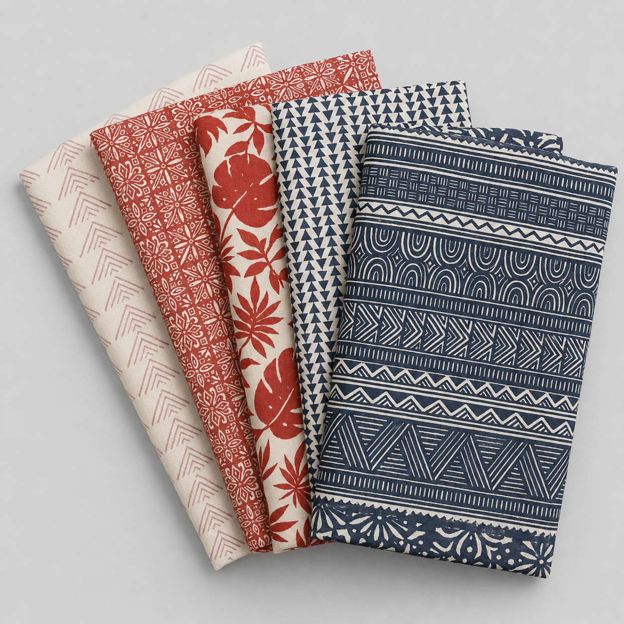 Breezeway by Maywood Studio Collection - Cream/Light Red Triangles