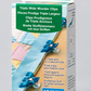 Clover Triple Wide Wonder Clips 3241 retail packaging showing two blue clips on quilt binding with multilingual triple-grip description and 12-count label