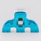 Close-up front view of a single Clover Triple Wide Wonder Clip showing the wide triple-grip blue plastic body and center metal spring mechanism