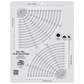 Creative Grids Non-Slip Circle Savvy Ruler CGRSAV1 showing arc and quarter-circle cutting lines for circles 3in to 15-1/2in with fold lines and seam allowance markings