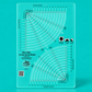 Creative Grids Non-Slip Circle Savvy Ruler CGRSAV1 on teal background showing full arc grid with degree markings, fold lines, QR code, and Creative Grids logo
