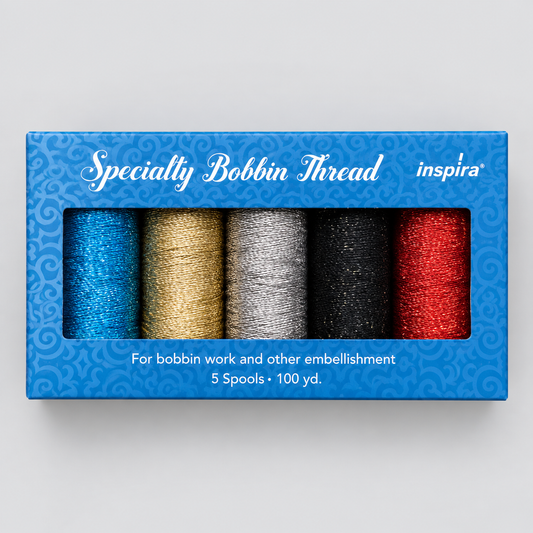 Specialty Bobbin Thread Metallic Mix – 5 Spools, 100 yd Each by WonderFil