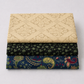 Vintage Charm Green Flower Patch fabric coordination stack – cream lattice, black green ditsy floral, and navy paisley reproduction cottons by Marcus Fabrics for traditional quilting