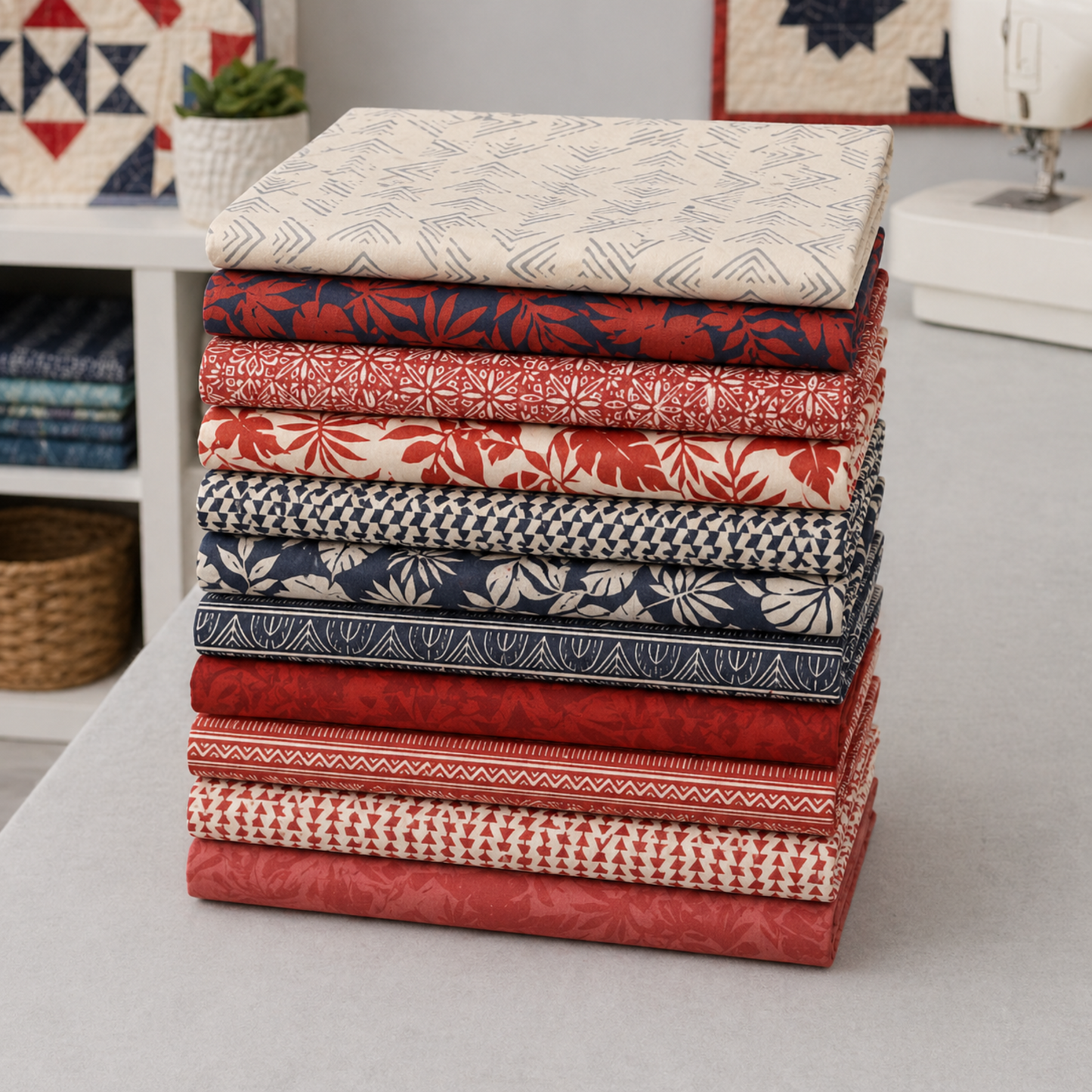 Breezeway by Maywood Studio Collection - Cream/Light Blue Triangles