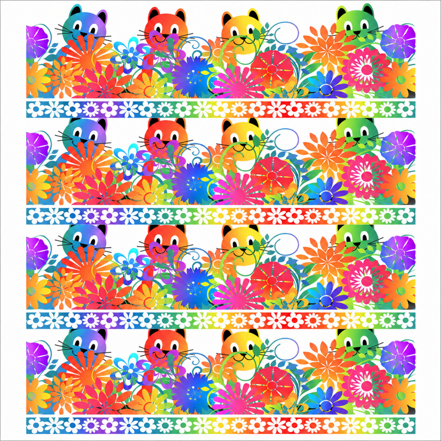 PAWsitivity White Border Stripe Fabric – by Jason Yenter for In The Beginning Fabrics