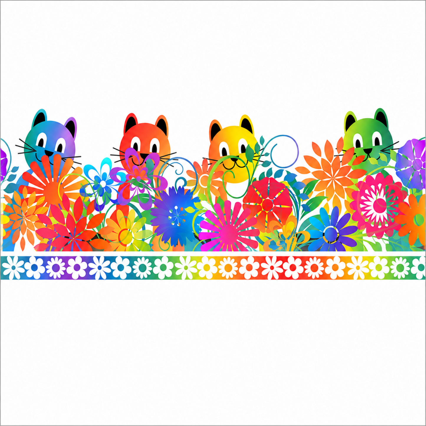 PAWsitivity White Border Stripe Fabric – by Jason Yenter for In The Beginning Fabrics