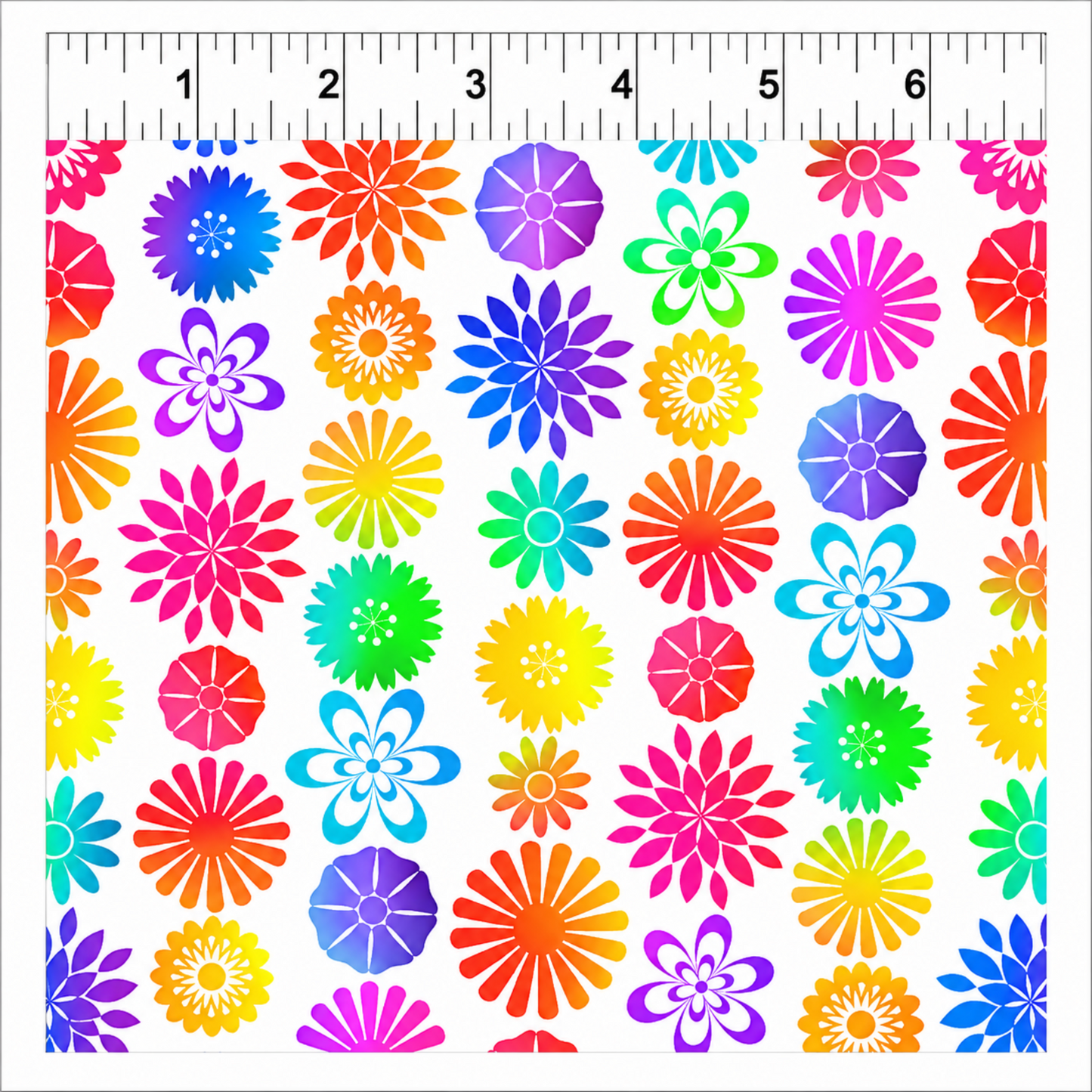 PAWsitivity White Flower Stripe Fabric – by Jason Yenter for In The Beginning Fabrics