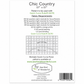 Chic Country quilt pattern back by Sew Kind of Wonderful — 57″×57″ finished size — fabric requirements: 6 fat quarters each dark and light neutrals for focus flowers, 9 fat quarters each dark and light neutrals for background, 2 fat eighths orange prints, 3¾ yards backing, ½ yard binding — requires Quick Curve Ruler (QCR) — by Jenny Pedigo and Helen Robinson
