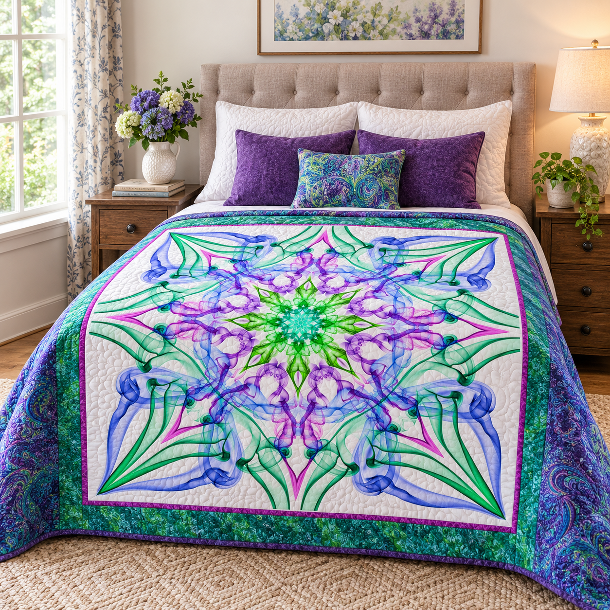 Dream Big Ethereality Dragonfly Quilt Panel by Jeanie Sumrall-Ajero for Hoffman Fabrics