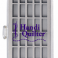 Handi Quilter Bobbin Box — clear-lidded gray plastic storage box with grid compartments holding up to 30 M and L class bobbins, 7 x 3.5 x 1.25 inches, by Handi Quilter Inc.