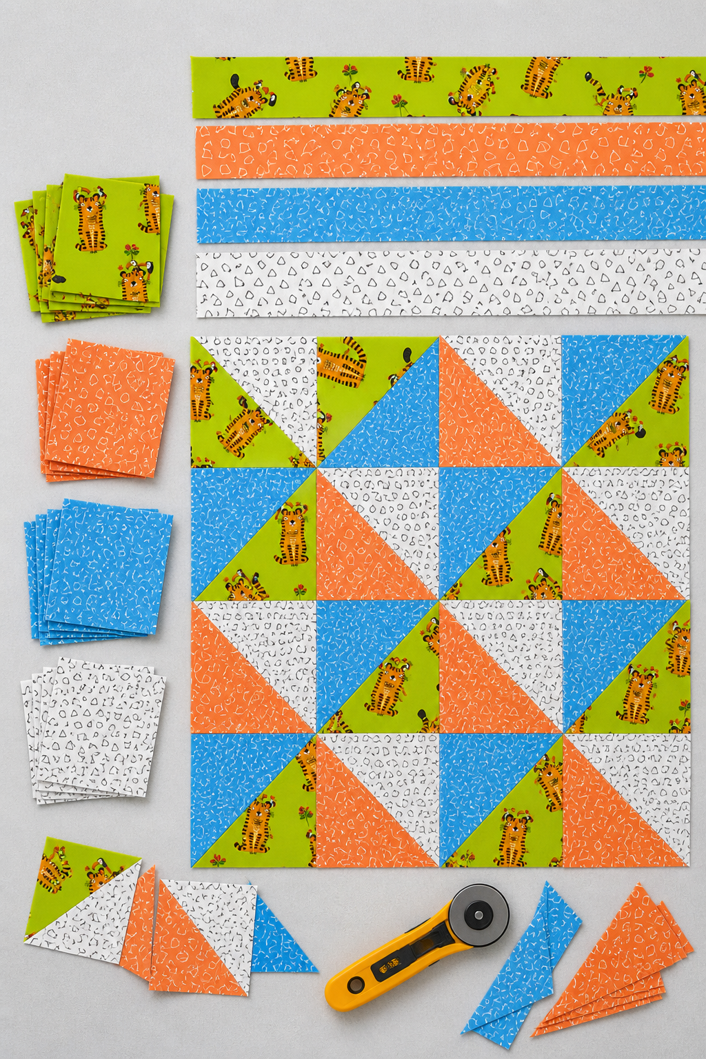 Safari Fun by Terry Runyan for Benartex, Floating Triangles Blue