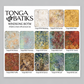 Tonga Batiks Windsong fabric chart by Wing and a Prayer Design for Timeless Treasures, including Rainfall Leaves Truffle and coordinating batik prints.