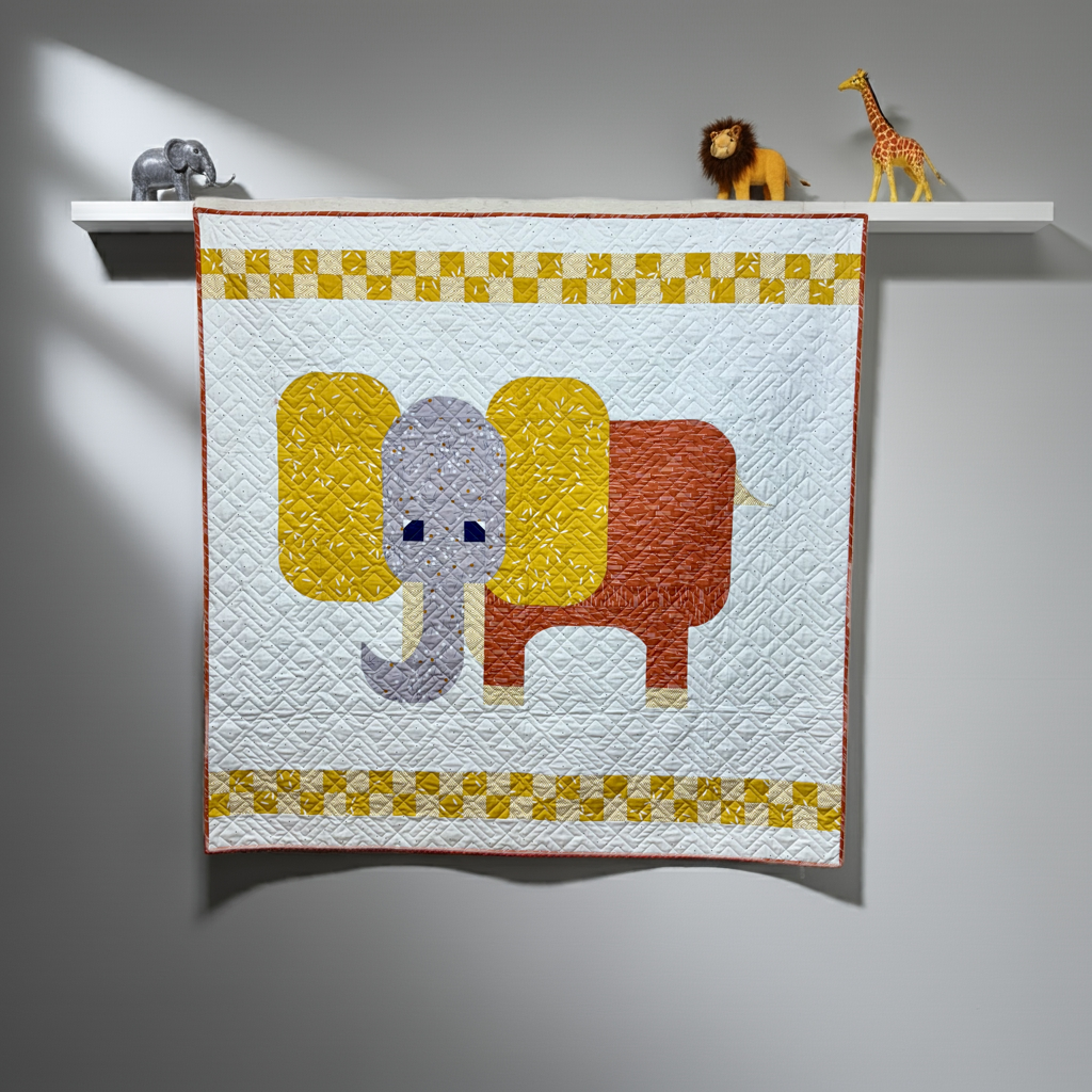 Tusker Quilt – 54" x 54" Handmade Baby/  Lap Quilt