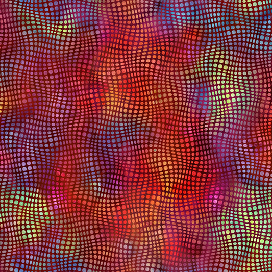 Impressions by Jason Yenter, Red Dots – fabric – colorful textile design