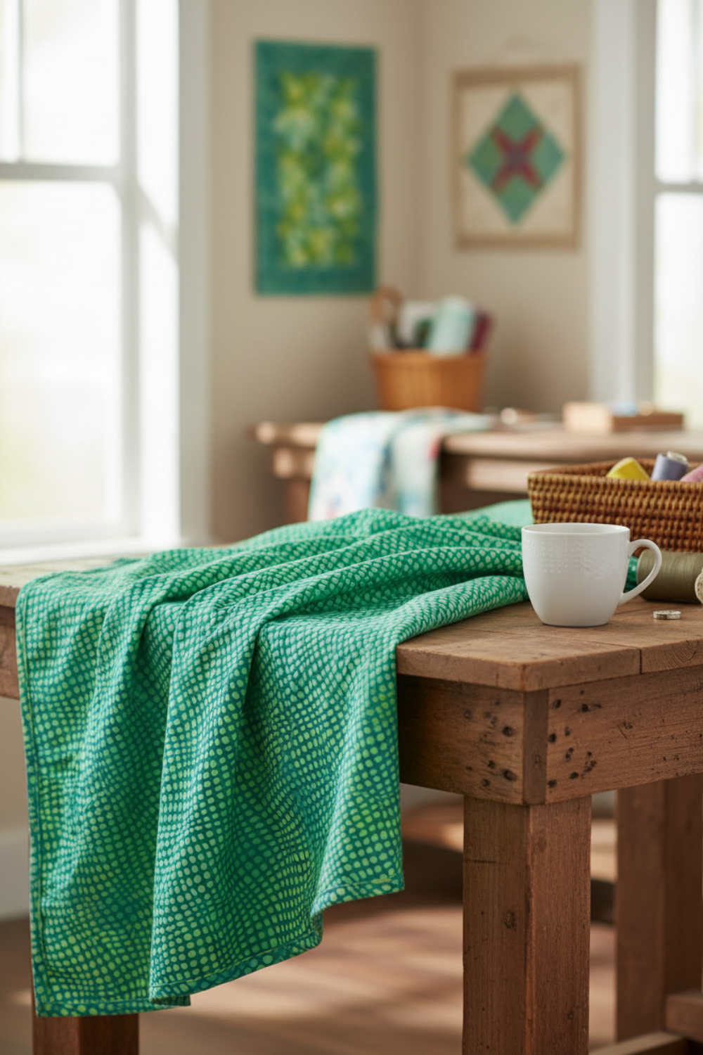 Impressions Mint Dots quilting cotton in refreshing mint hues – fun accent fabric