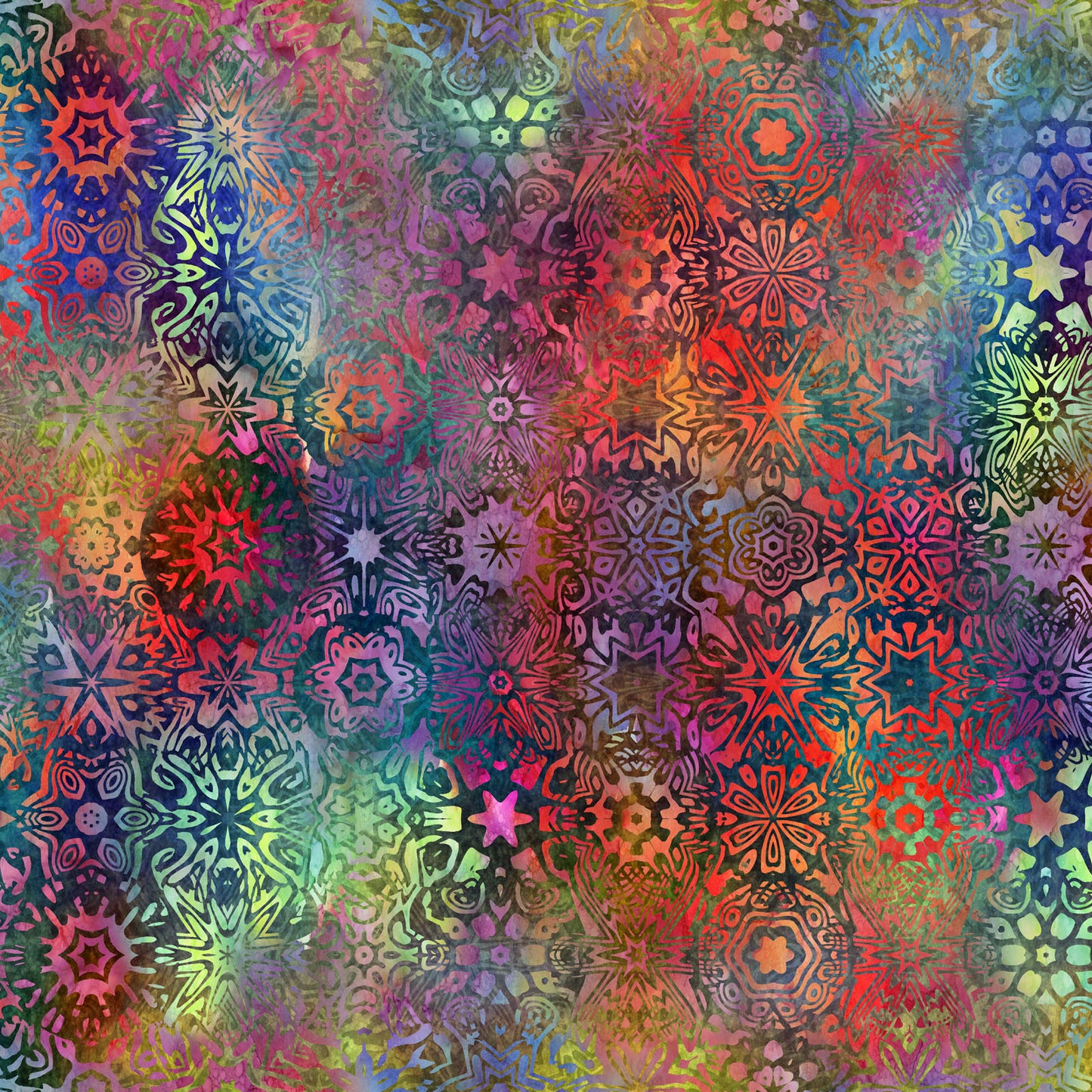 Impressions by Jason Yenter, Multi Large Mosaic – fabric – colorful textile design