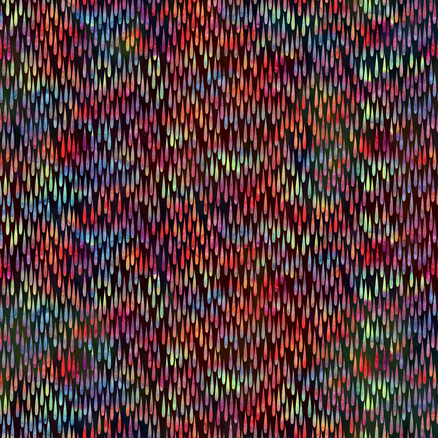 Impressions by Jason Yenter, Multi Dark Raindrops – fabric – colorful textile design