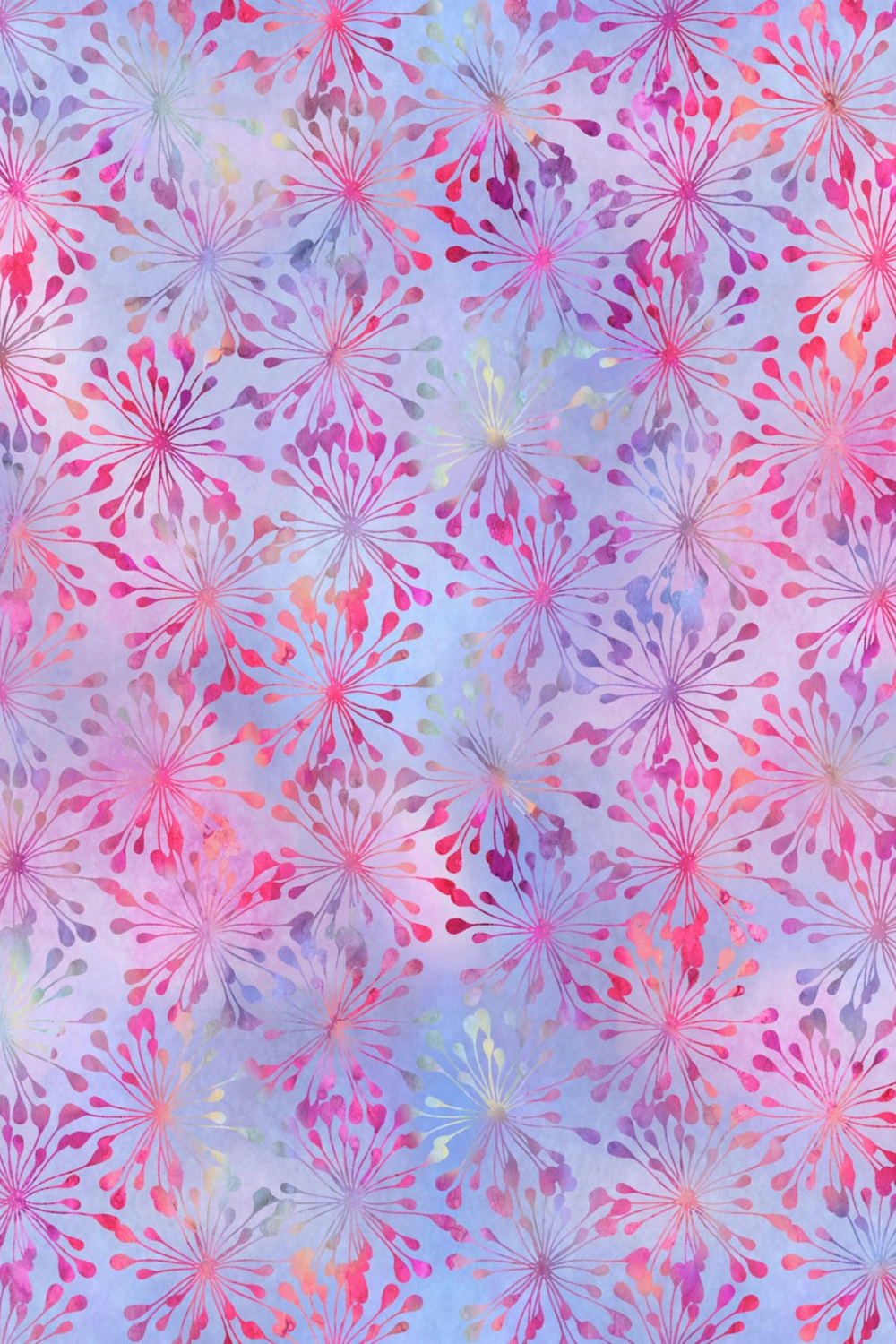 Impressions Pink Puffs fabric by Jason Yenter for In The Beginning Fabrics – soft lavender and pink tonal starburst puff print on premium quilting cotton, perfect for blender and accent projects, 3 yard cut