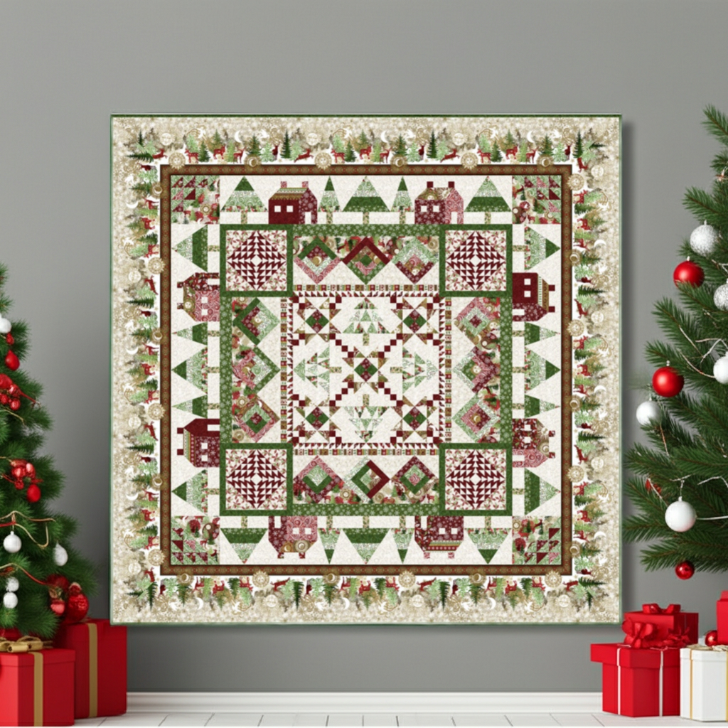 Winter Solstice II Magic Winter Sampler Quilt Kit – quilt kit – colorful textile design