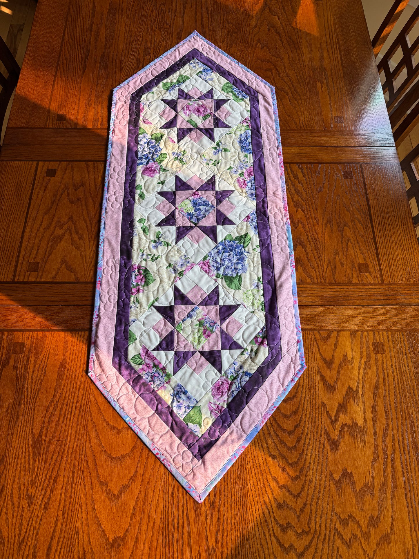 Bread and Butter Hydrangea Bloom 18.5" x 51.5" Handmade Table Runner