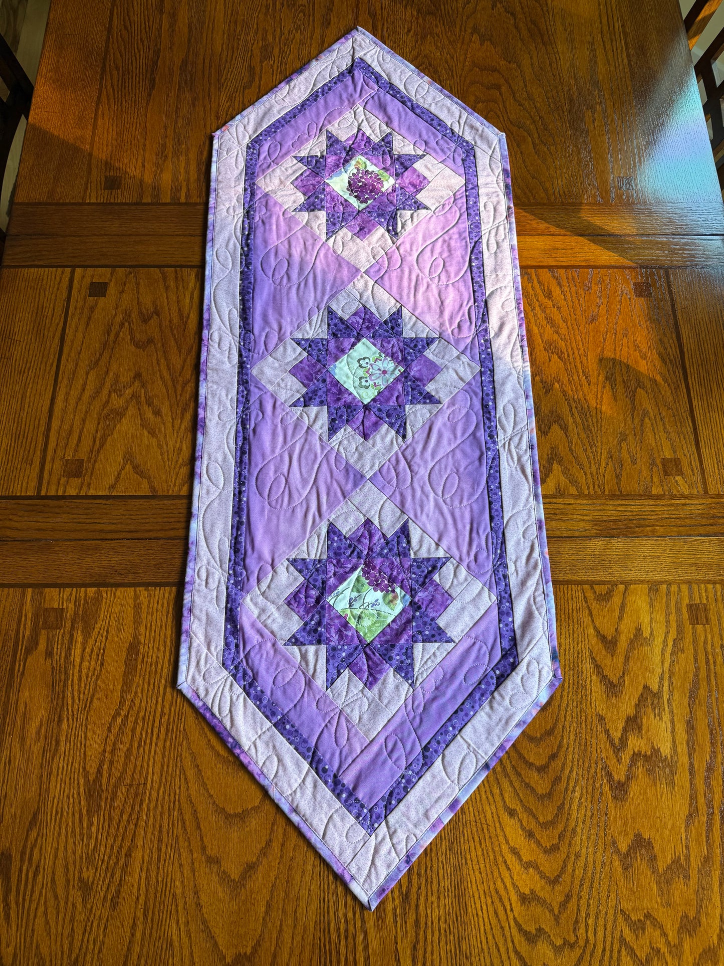 Bread and Butter Purple Twilight 18.5" x 51.5"  Handmade Table Runner
