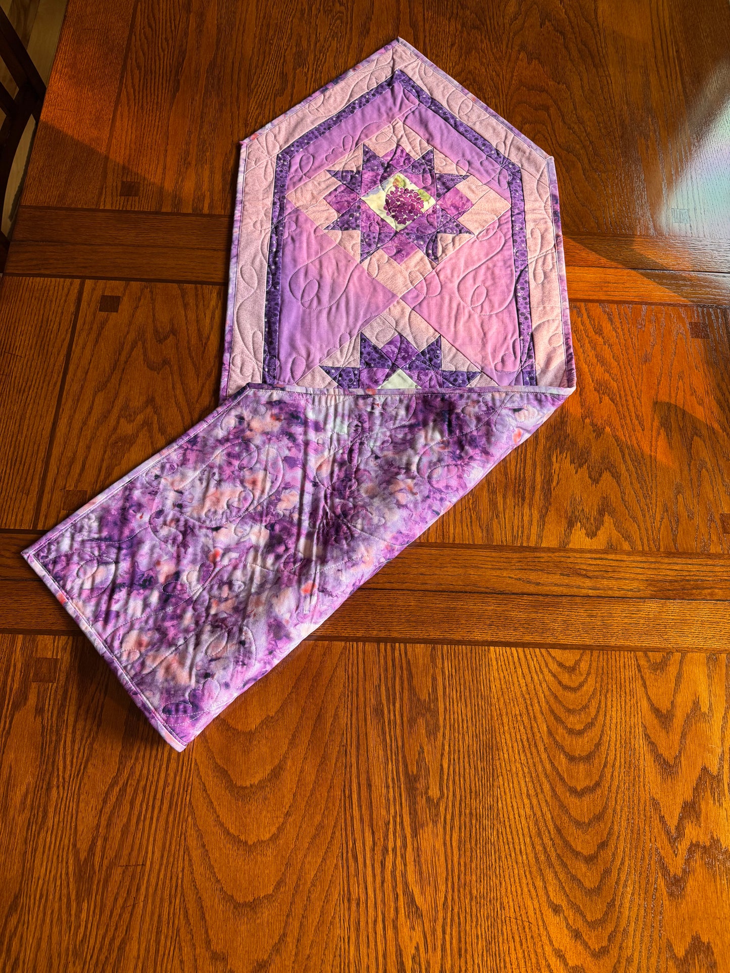 Bread and Butter Purple Twilight 18.5" x 51.5"  Handmade Table Runner