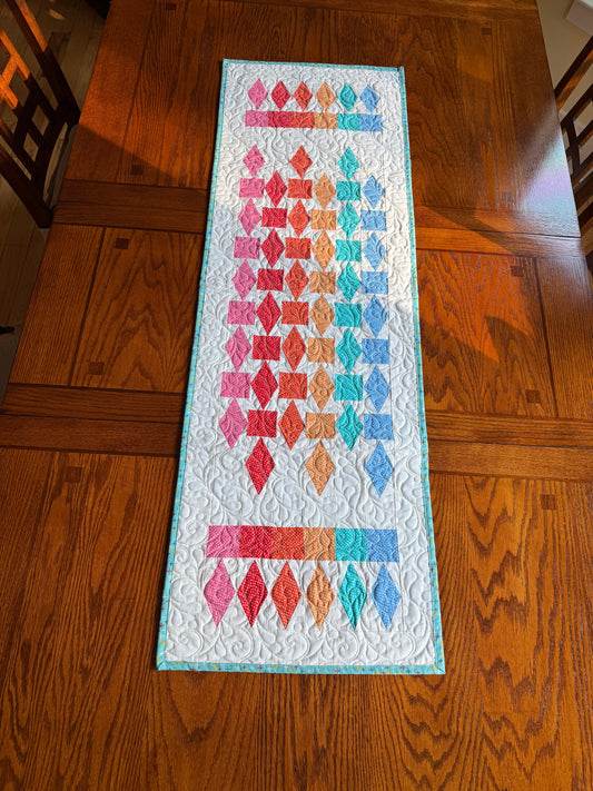 Refraction Table Runner – 16" x 51" Handmade Quilted Table Runner