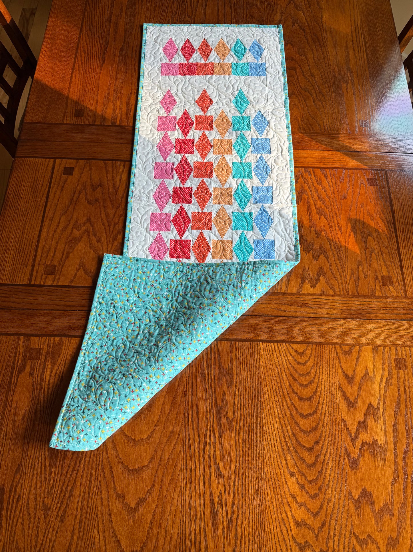 Refraction Table Runner – 16" x 51" Handmade Quilted Table Runner