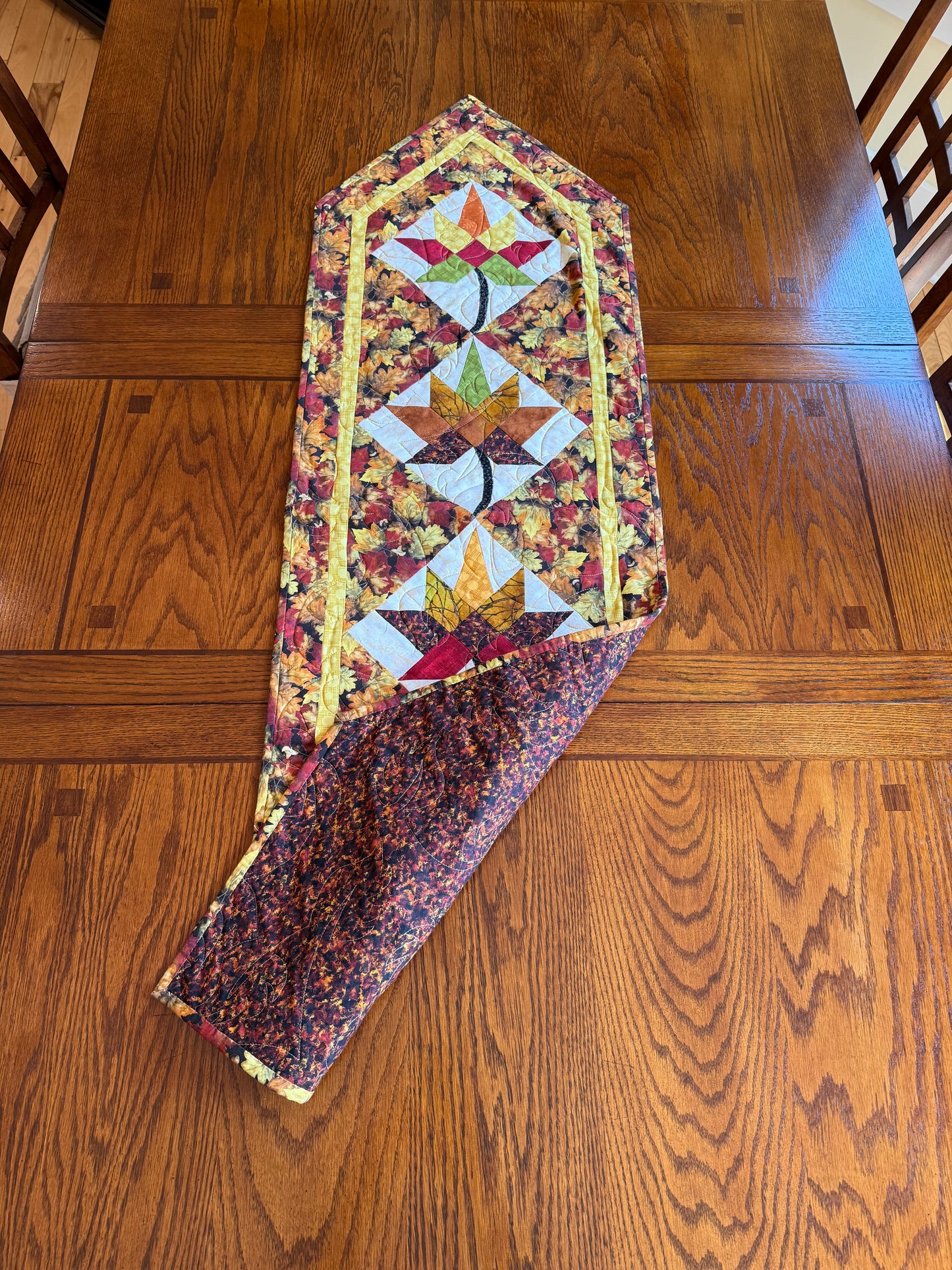 Vermont Foliage 16" x 54" Handmade Quilted Table Runner