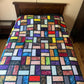 Stained Glass Quilt – 84" x 84" Handmade Twin / Full Batik Quilt