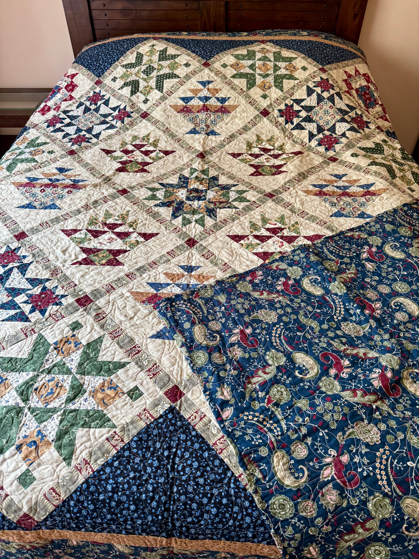 Vintage Sampler Quilt – 95" x 95" Handmade Queen Quilt