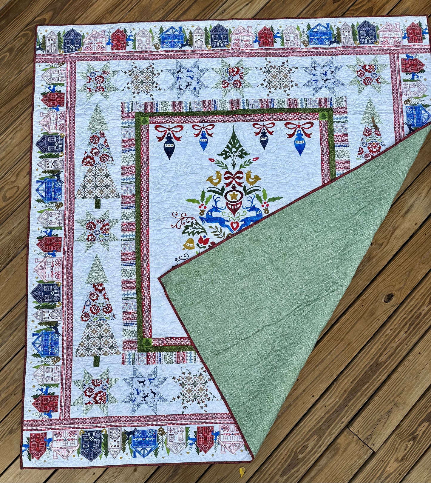 Nysnö “New Snow” 72" x 80" Handmade Throw / Twin Quilt