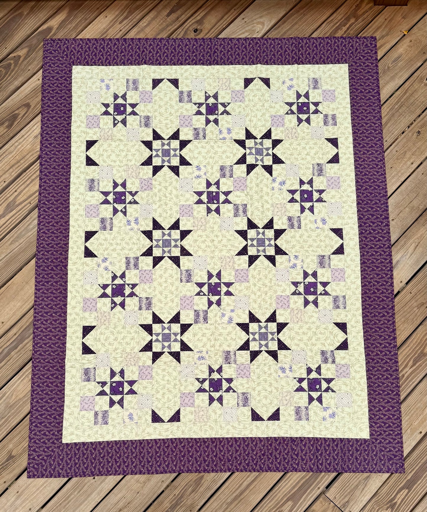 I Love Purple Quilt – 56.5" x 71.5" Handmade Throw Quilt