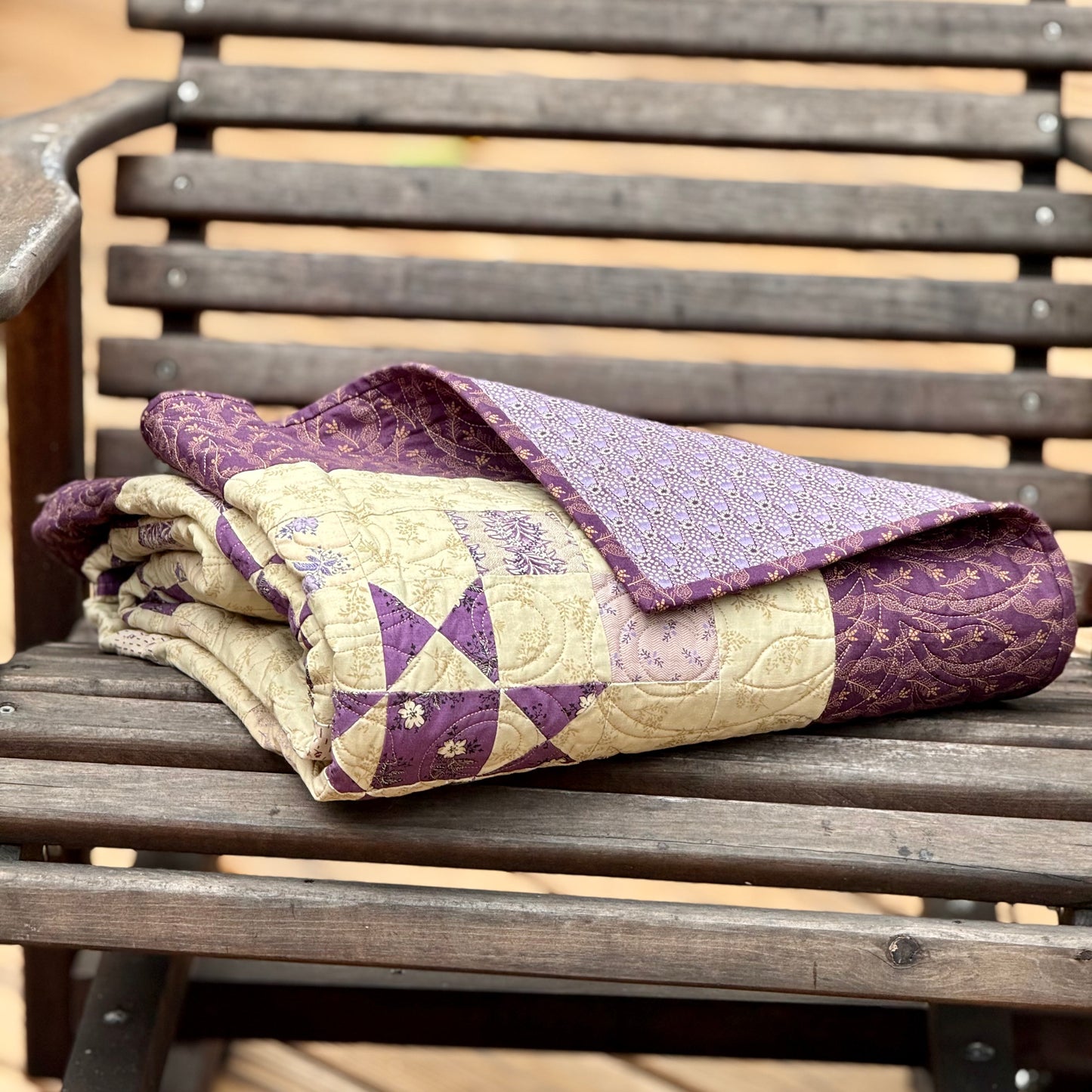 I Love Purple Quilt – 56.5" x 71.5" Handmade Throw Quilt