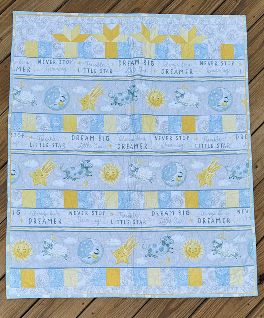Dream Big 35.5" x 42" Handmade Baby Quilt