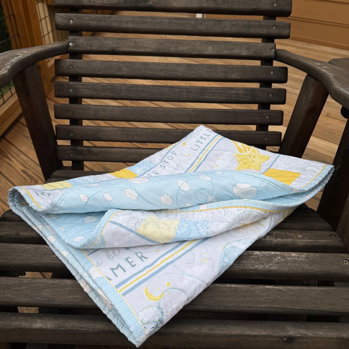 Dream Big 35.5" x 42" Handmade Baby Quilt