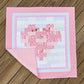Sweetheart Pink 37" x 38" Handmade Baby Quilt