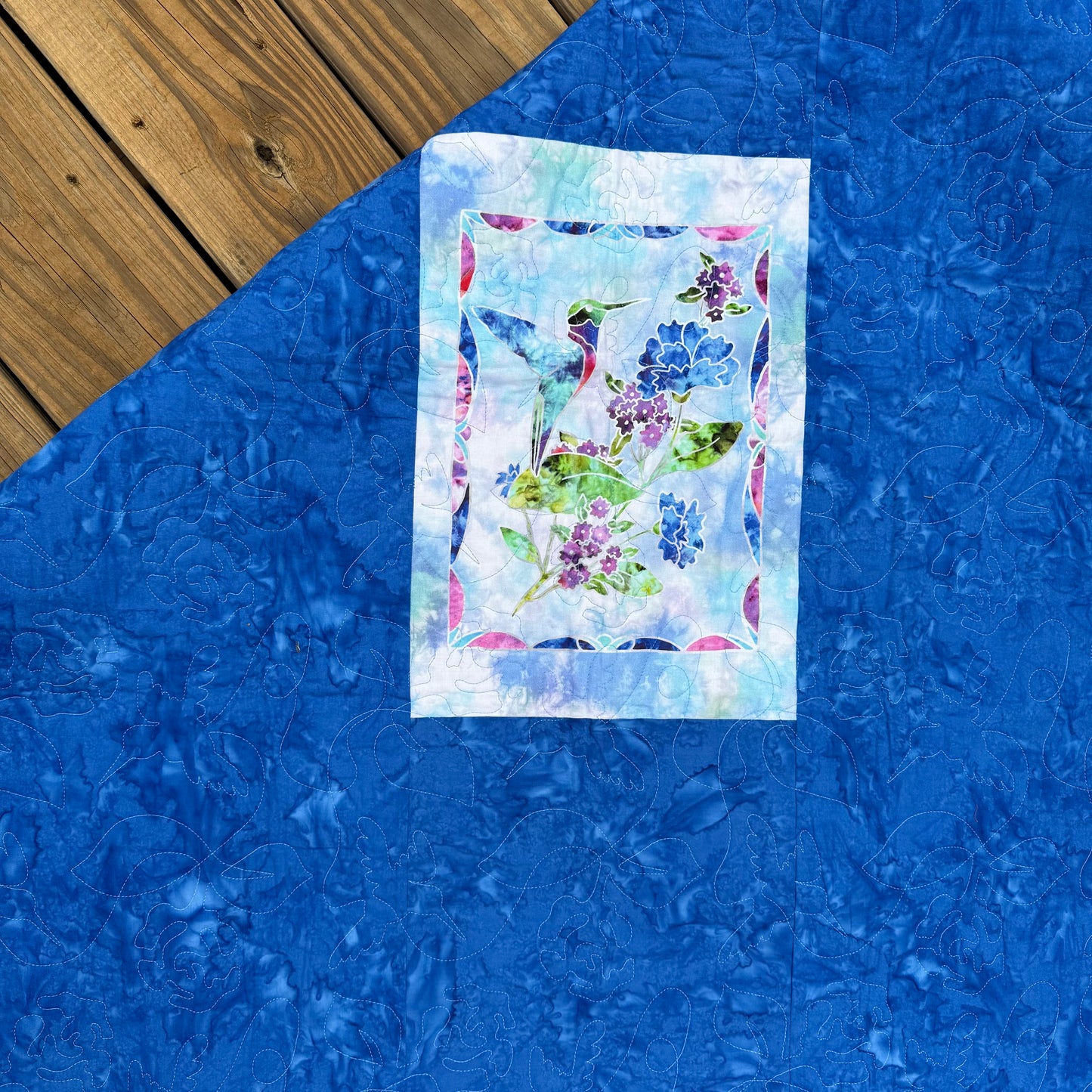 Framed Flora Quilt 46" x 46" Handmade Wall, Lap, or Throw