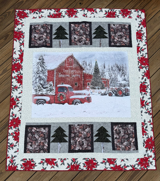 Tree Farm 52" x 69" Handmade Quilt Lap/ Throw Quilt