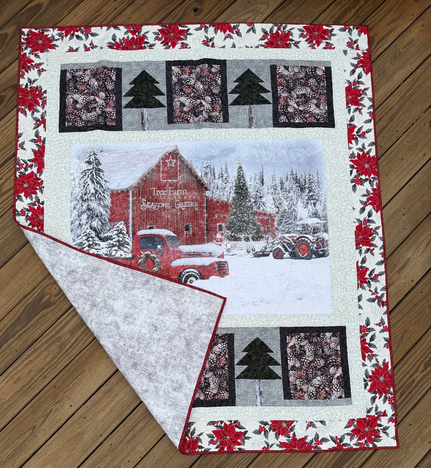 Tree Farm 52" x 69" Handmade Quilt Lap/ Throw Quilt
