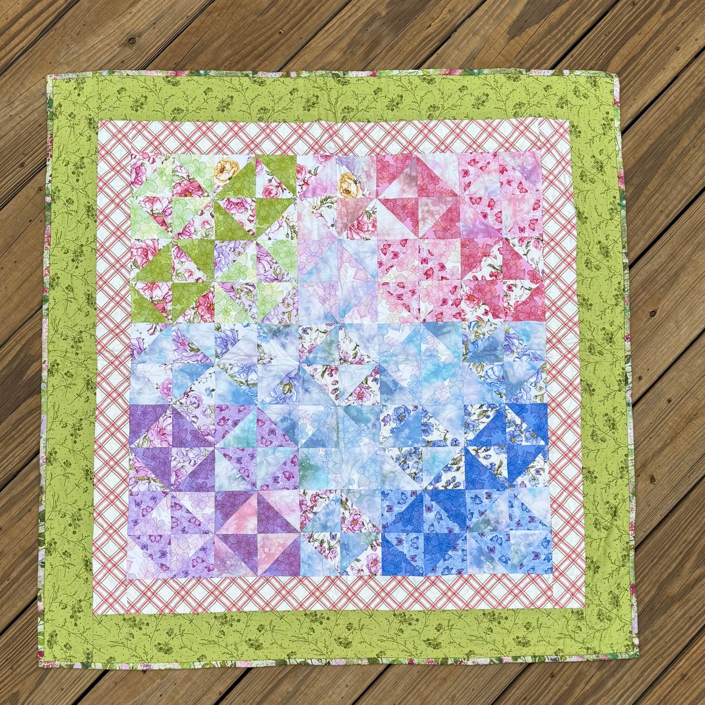 Springtime Quilt 34" x 34" Handmade Baby/Newborn/Table Topper Quilt