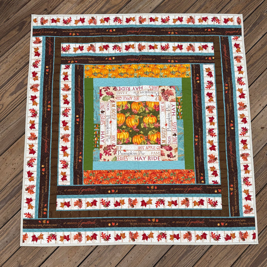 Harvest Harmony 49.5" x 53" Handmade Throw Quilt