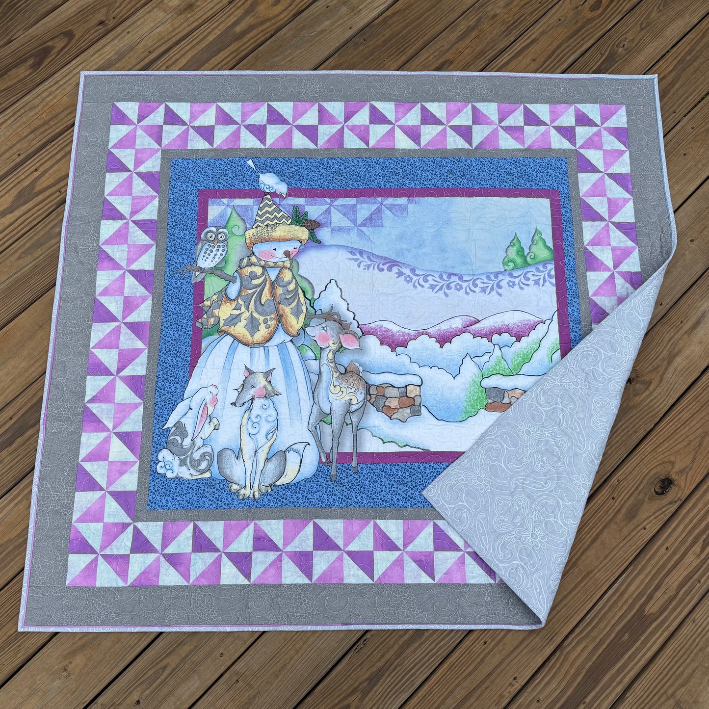 Winter Wonderland 55.5" x 50.5" Handmade Throw Quilt