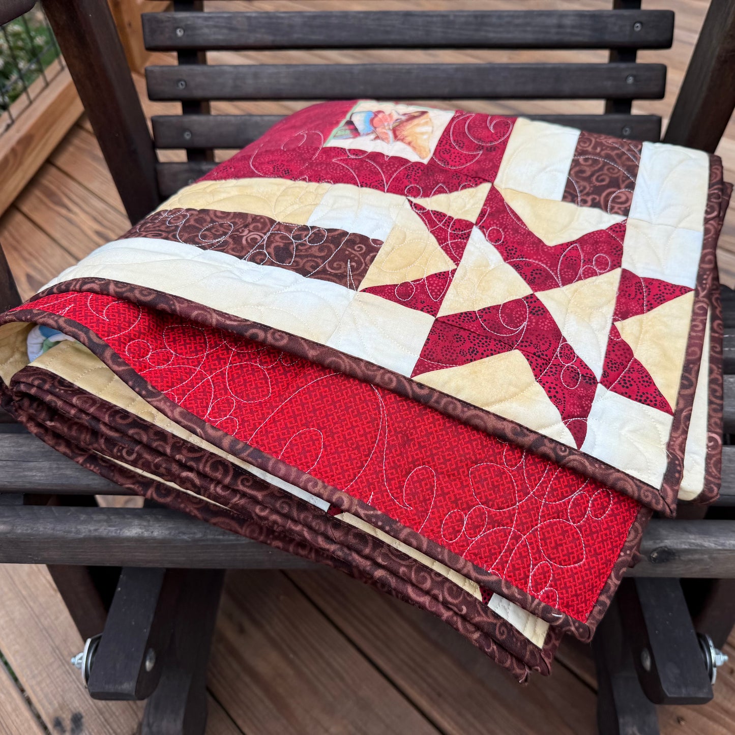 Santa's Workshop - 49.5" x 58" Handmade Throw Quilt