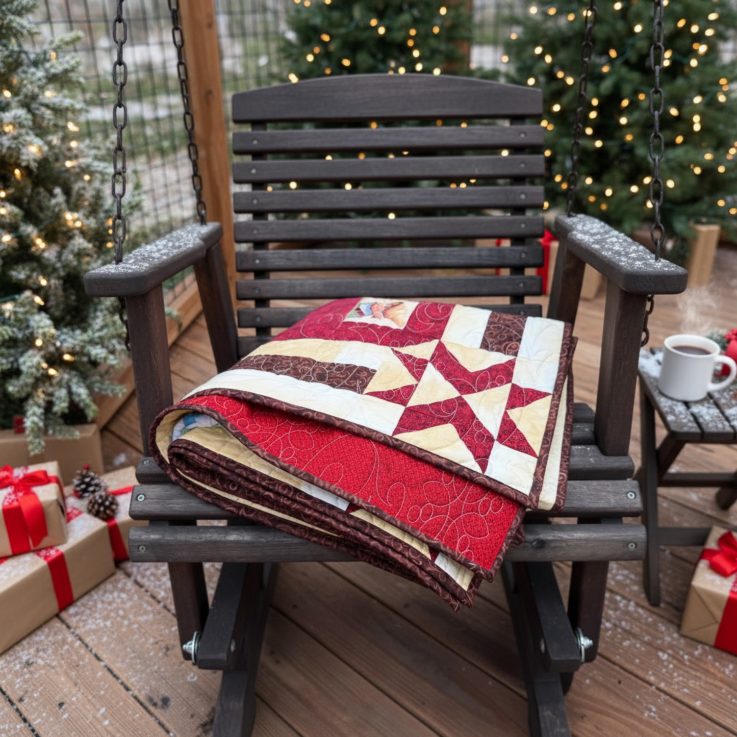 Santa’s Workshop – 49.5" x 58" Handmade Throw Quilt