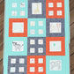 Savannah Jungle Adventure Orange & Blue 33" x 41" Handmade Baby Quilt