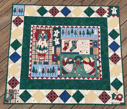 Christmas Angels 50" x 44.5" Handmade Throw Qui