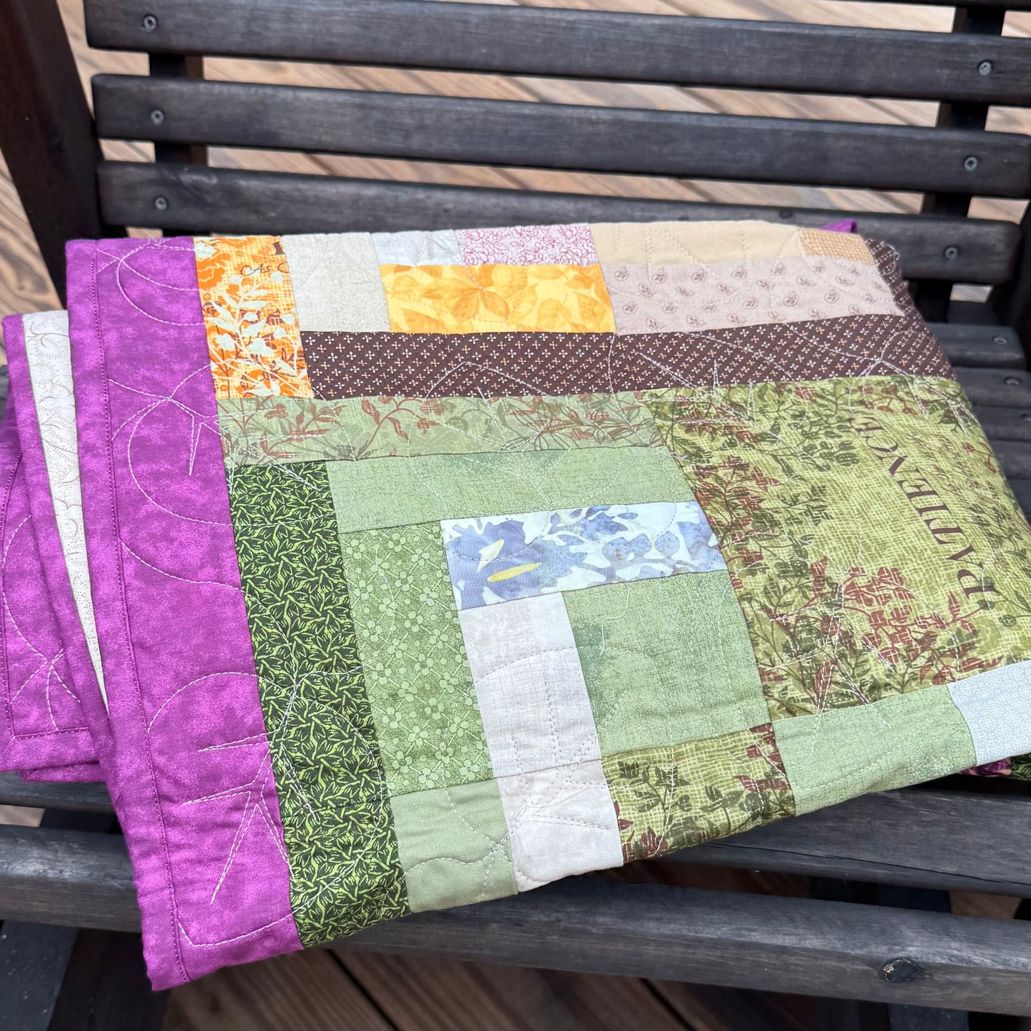 Fruits of the Spirit 46" x 46" Handmade Throw Quilt