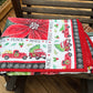 Red Truck Snow Globe 45" x 52.5" Handmade Throw Quilt