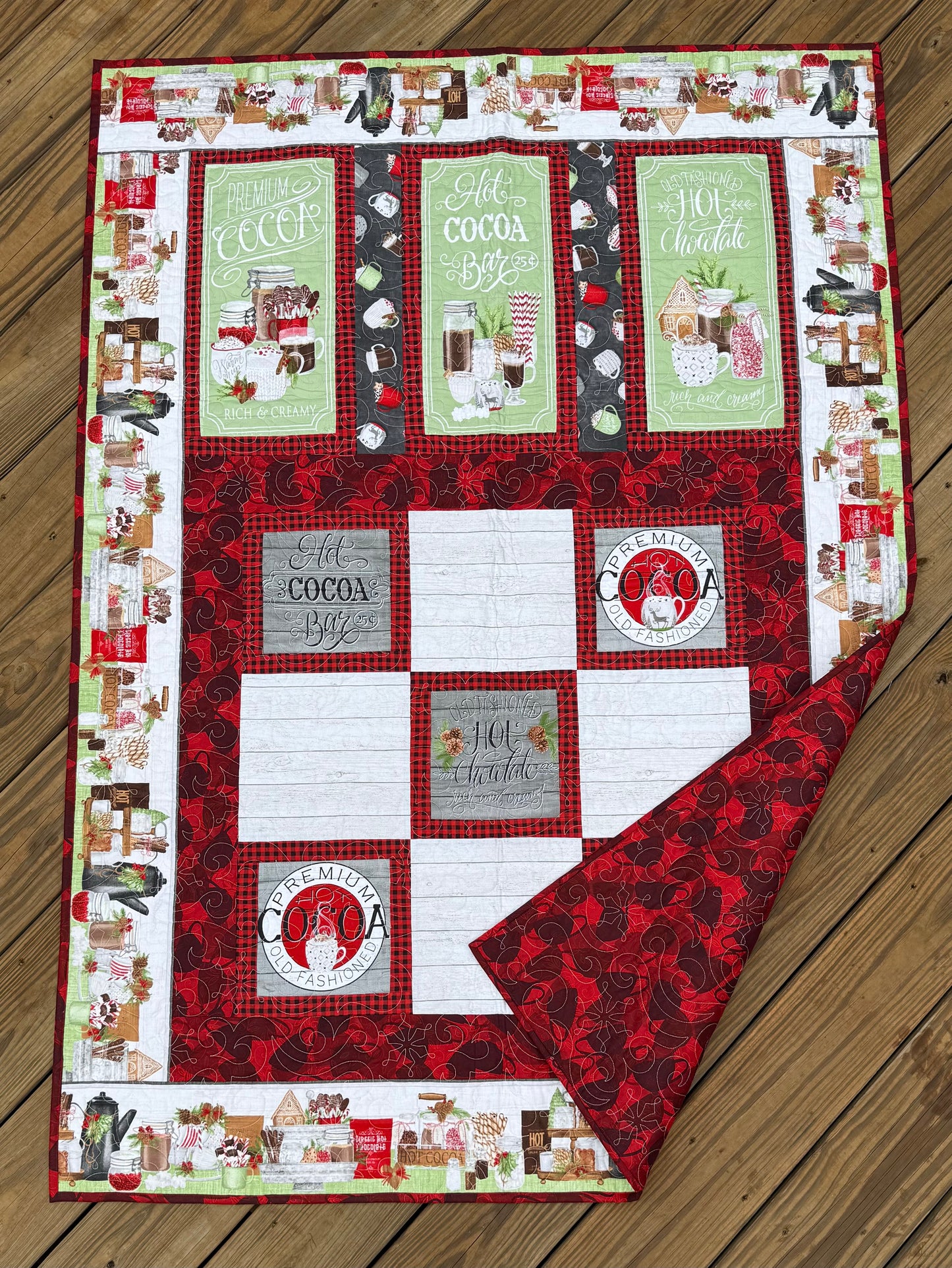 Cuddle Up Cocoa 42" x 59" Handmade Throw Quilt